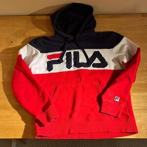 Fila logo hoodie, men's small, unisex